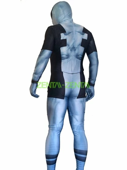 Grey Deadpool | Printed Spandex Lycra Zentai Costume With 3D Muscle Shading 2 Grey Deadpool | Printed Spandex Lycra Zentai Costume With 3D Muscle Shading - Image 2
