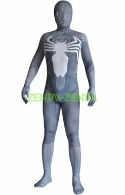 Grey Printed S-guy Zentai Suit With 3D Muscle Shades