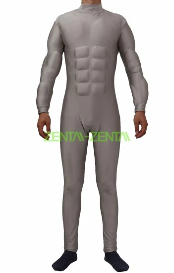 Grey Spandex Lycra Muscle Bodysuit 2 1 Grey Spandex Lycra Muscle Bodysuit 2