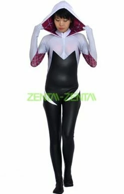Gwen Stacey S-guy Printed Spandex Lycra And Leather Bodysuit With 3D Muscle...