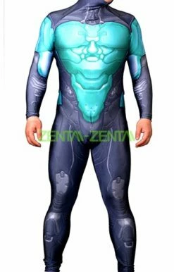 Halo Undersuit Printed Spandex Lycra Body Zentai Suit With 3D Muscle Shades
