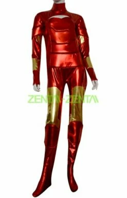 Iron Man Zentai Suit | Red And Gold Shiny Metallic Bodysuit