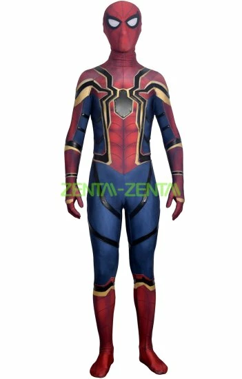 Iron Spider Dye-Sub Spandex Lycra Costume With Fake Leather And Lenses Attached 1 Iron Spider Dye-Sub Spandex Lycra Costume With Fake Leather And Lenses Attached