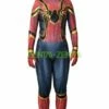 Iron Spider FEMALE Dye-sub Printed Spandex Lycra Costume With Black Leather...