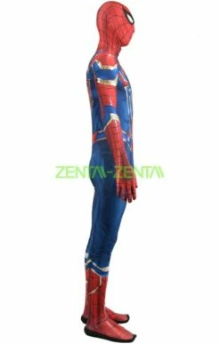 IRON SPIDER MCU Blue Version Printed Costume Set With Soles And Lenses -Ghostly Store iron spider mcu blue version printed costume set with soles and lenses 40bea6.image .351x550