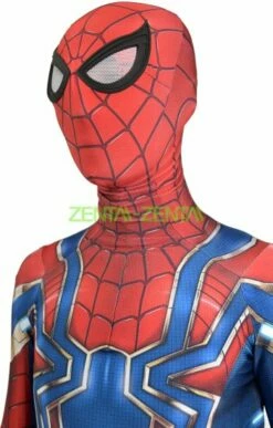 IRON SPIDER MCU Blue Version Printed Costume Set With Soles And Lenses -Ghostly Store iron spider mcu blue version printed costume set with soles and lenses a118f3.image .351x550