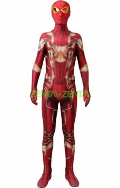 Iron Spider MCU Gold And Red Printed Spandex Lycra Costume