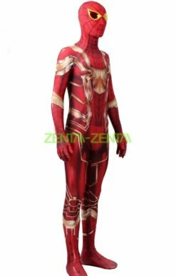 Iron Spider MCU Gold And Red Printed Spandex Lycra Costume -Ghostly Store iron spider mcu gold and red printed spandex lycra costume 47efd4.image .351x550