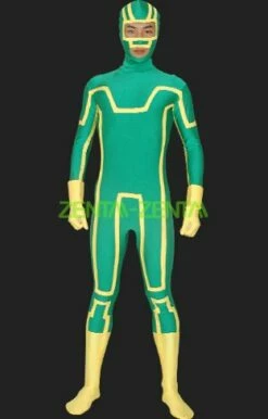 Kickass! Green And Yellow Spandex Lycra Unisex Zentai Costume