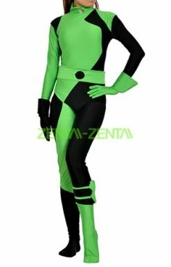 Kim Possible Real Life Green And Black Spandex Lycra Costume