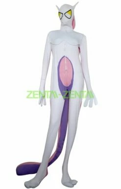 Lavender White And Pink Spandex Lycra Super Hero Costume