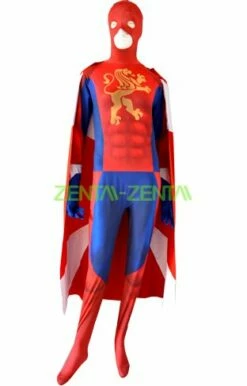 Lion Pattern Superhero Zentai Suit With Cape