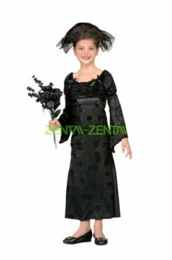 Little Black Spider Lady Halloween Costume For Kid
