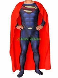 Man Of Steel Superman Costume | Printed Spandex Lycra With 3D Muscle Shading...