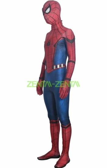 MCU Homecoming S-guy Puff Painted Costume With Fake Leather And Webshooters 1 MCU Homecoming S-guy Puff Painted Costume With Fake Leather And Webshooters