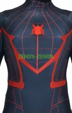 Miles Morales Civil War V2 Printed Spandex Lycra Bodysuit Sewn With Fake Leather -Ghostly Store miles morales civil war v2 printed spandex lycra bodysuit sewn with fake leather 516ab2.image .352x550