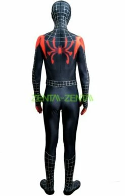 Miles Morales Into The Spider Verse Costume With Puff Painted Silver Lines -Ghostly Store miles morales into the spider verse costume with puff painted silver lines 3eba03.image .351x550