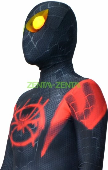 Miles Morales : Into The Spider-Verse Printed Spandex Lycra Costume 6 Miles Morales : Into The Spider-Verse Printed Spandex Lycra Costume - Image 6