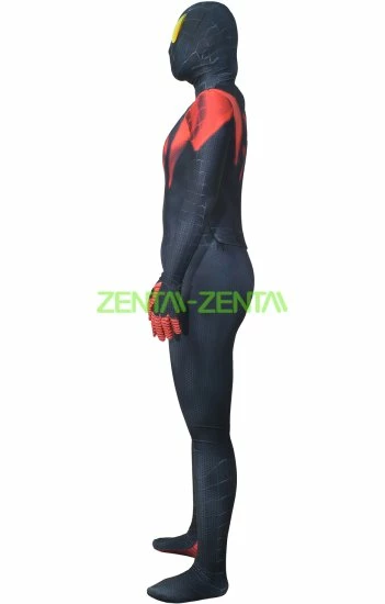 Miles Morales : Into The Spider-Verse Printed Spandex Lycra Costume 4 Miles Morales : Into The Spider-Verse Printed Spandex Lycra Costume - Image 4
