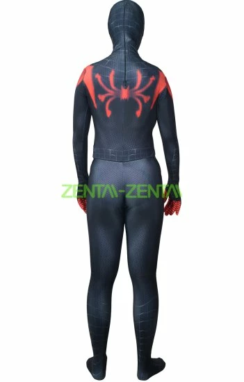 Miles Morales : Into The Spider-Verse Printed Spandex Lycra Costume 2 Miles Morales : Into The Spider-Verse Printed Spandex Lycra Costume - Image 2