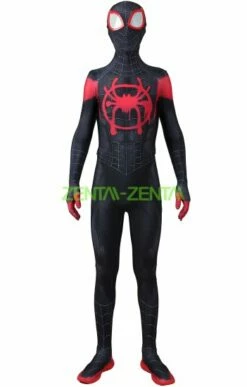 Miles Morales Into The Spider-Verse Printed Spandex Lycra Costume With Lenses...