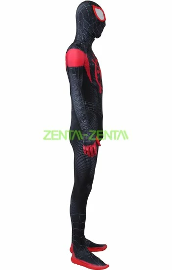 Miles Morales Into The Spider-Verse Printed Spandex Lycra Costume With Lenses... 7 Miles Morales Into The Spider-Verse Printed Spandex Lycra Costume With Lenses... - Image 7