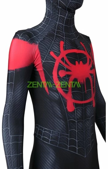 Miles Morales Into The Spider-Verse Printed Spandex Lycra Costume With Lenses... 11 Miles Morales Into The Spider-Verse Printed Spandex Lycra Costume With Lenses... - Image 11