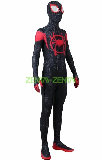 Miles Morales Into The Spider-Verse Printed Spandex Lycra Costume With Lenses... 8 Miles Morales Into The Spider-Verse Printed Spandex Lycra Costume With Lenses... - Image 8