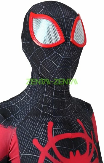 Miles Morales Into The Spider-Verse Printed Spandex Lycra Costume With Lenses... 10 Miles Morales Into The Spider-Verse Printed Spandex Lycra Costume With Lenses... - Image 10