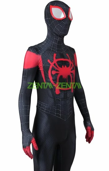 Miles Morales Into The Spider-Verse Printed Spandex Lycra Costume With Lenses... 9 Miles Morales Into The Spider-Verse Printed Spandex Lycra Costume With Lenses... - Image 9