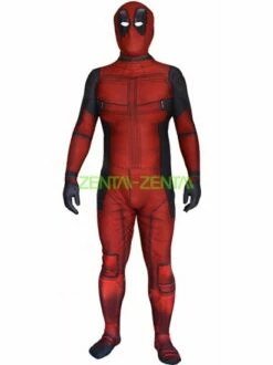 Movie Deadpool Printed Spandex Lycra Zentai Costume With 3D Muscle Shading