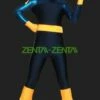 Navy And Wheat Spandex Lycra And Shiny Metallic Catsuit Clothing