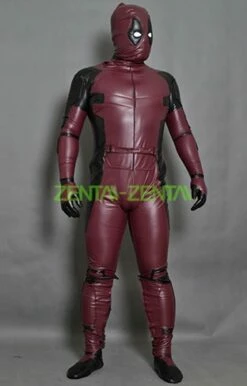 New! Matte Fake Leather Deadpool Costume With Cotton Padding