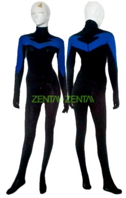 Nightwing Costume | Black And Royal Blue Spandex Lycra Catsuit