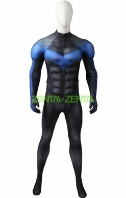 Nightwing Printed Spandex Lycra Costume With Muslce Padding