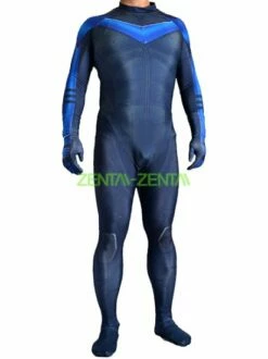 Nightwing Printed Spandex Lycra Zentai Costume With 3D Muscle Shading