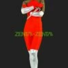 Ninja Costume | Red Spandex Lycra And Shiny Metallic Bodysuit