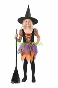 Orange Cute Witch Halloween Costume For Kid