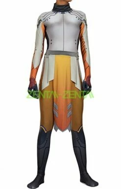 Overwatch Angela Ziegler Printed Shiny Spandex Lycra Zentai Costume With 3D...