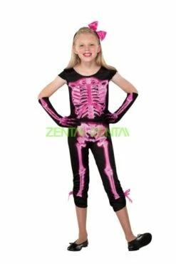 Pink Skeleton Halloween Costume For Kid