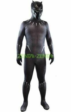 [Platinum] Puff Printed Black Panther Costume With Helmet, Necklace And Claws