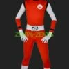 Power Ranger Costume | Red And White Spandex Lycra Bodysuit
