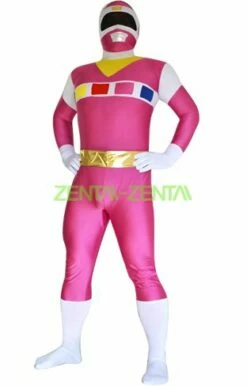 Power Ranger- In Space Pink And White Spandex Lycra Catsuit