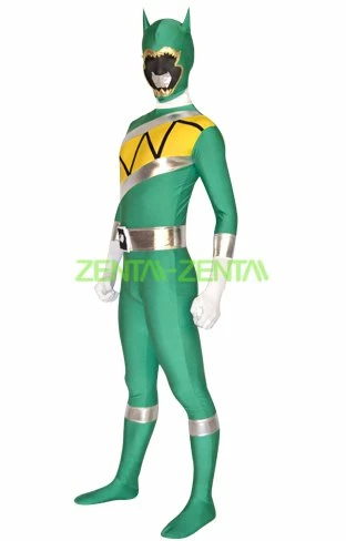 Power Ranger Jungle Fury Costume | Green Spandex Lycra Zentai 3 Power Ranger Jungle Fury Costume | Green Spandex Lycra Zentai - Image 3