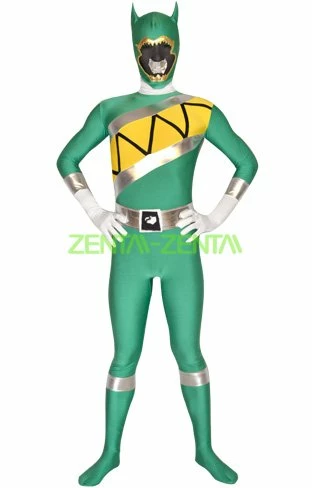 Power Ranger Jungle Fury Costume | Green Spandex Lycra Zentai 1 Power Ranger Jungle Fury Costume | Green Spandex Lycra Zentai