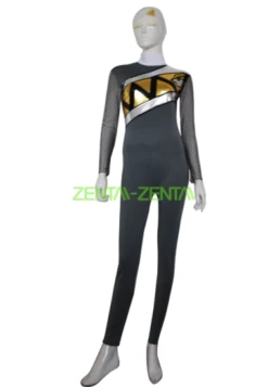 Power Ranger Jungle Fury Costume | Grey Printed Spandex Lycra Zentai