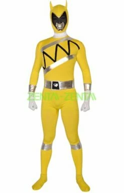Power Ranger Jungle Fury Costume | Yellow Spandex Lycra Zentai