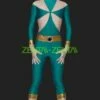 Power Ranger-Lightspeed Rescue Green And White Lycra Zentai Suit