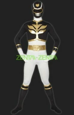 Power Ranger Megaforce | Black And White Lycra Zentai Costume