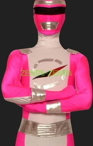 Power Ranger-Operation Overdrive Pink And White Lycra Zentai Suit 2 Power Ranger-Operation Overdrive Pink And White Lycra Zentai Suit - Image 2